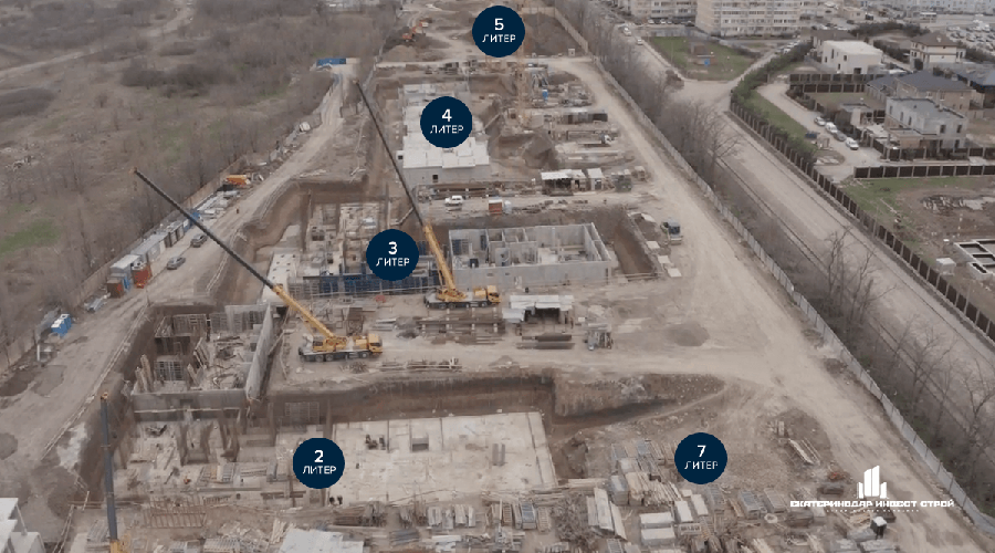 Отчет о строительстве ЖК «Екатерининский парк», апрель, 2022г. 